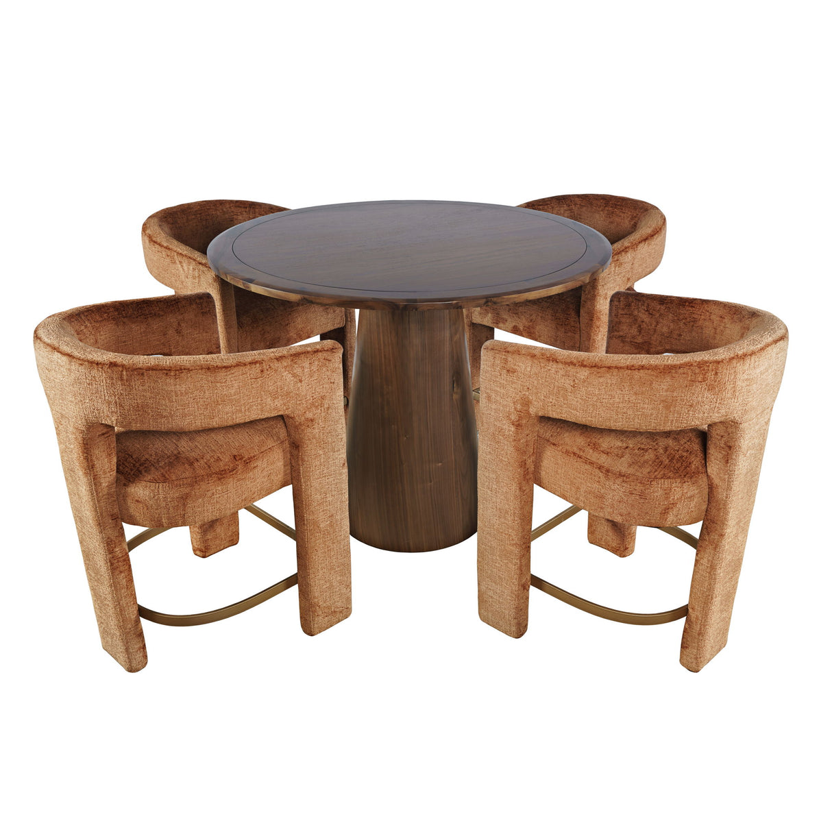 Gwen - 5 Piece Counter Dining Set - Dark Brown Table