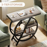 Modern Narrow End Table With 3 Tier Shelves
