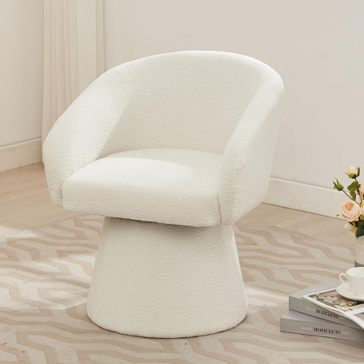 Modern Swivel Accent Chair With Ergonomic Barrel Design