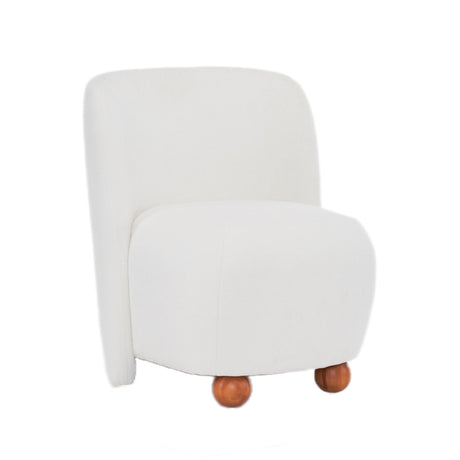 Modern Low Back Accent Upholstered Armless Living Room Chairs, Round Feet