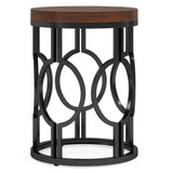 Round End Table Nightstand For Living - Brown / Black