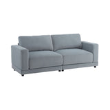 Modern Square Arm Sofa With Soft Fabric Upholstery, Deep Cushions