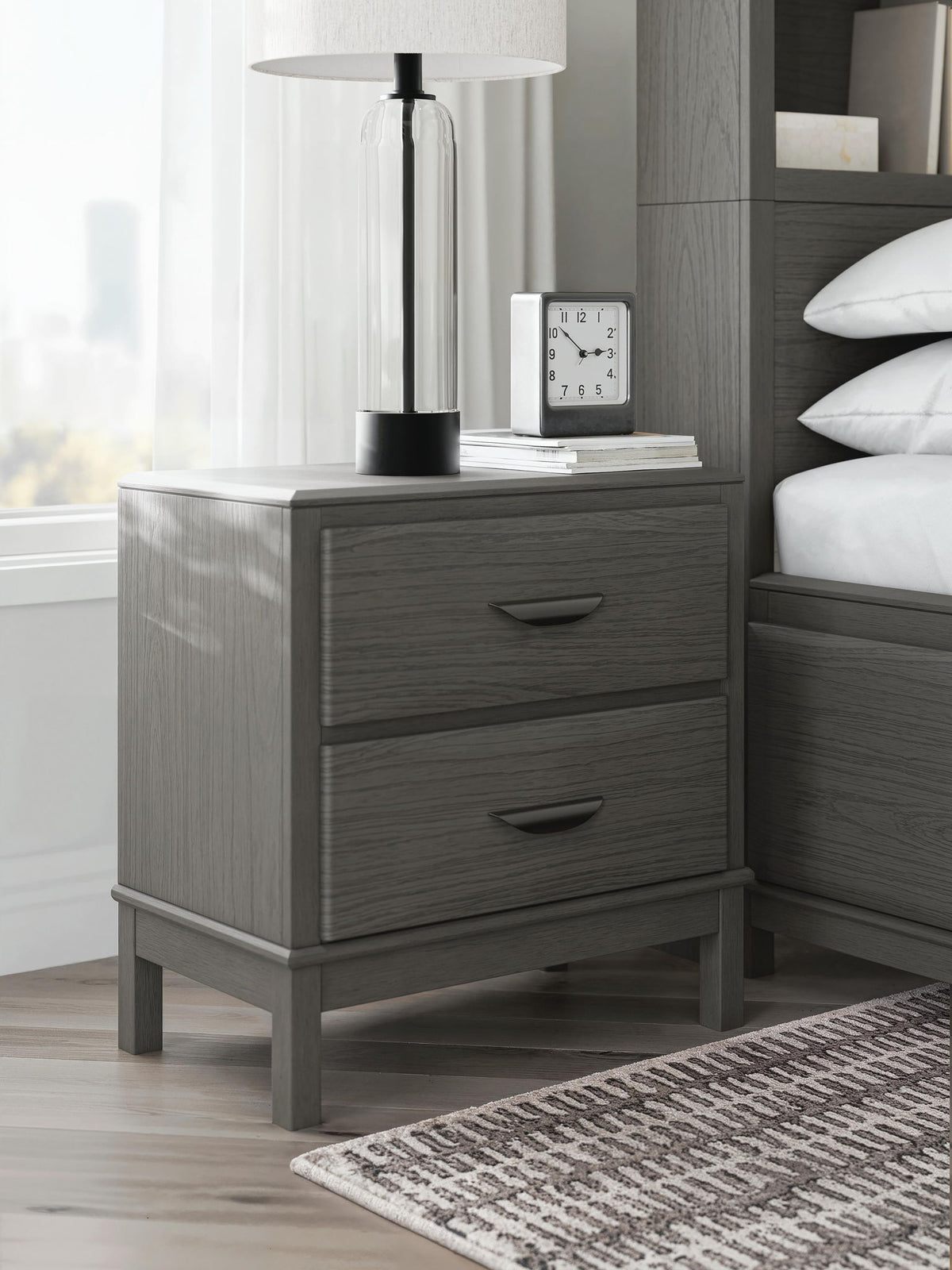 Mazing - Two Drawer Night Stand - Gray