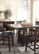 Haddigan - Rectangular Dining Room Counter Extension Table - Dark Brown