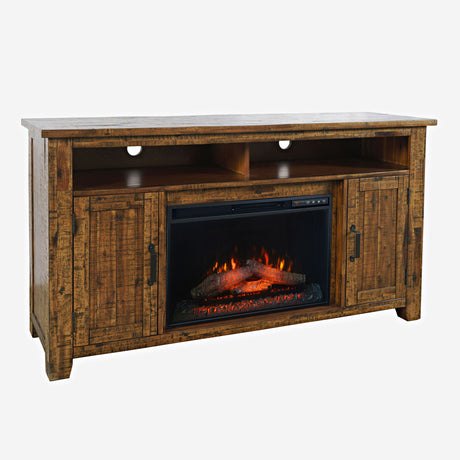 Cannon Valley - 60" Fireplace - Distressed Brown