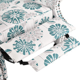 Push Back Recliner Chair Upholstered Recliner Armchair With Classic Wing Back And Solid Gourd-Shaped Legs