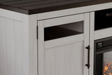 Darborn - 88" TV Stand With Electric Infrared Fireplace Insert - Gray / Brown
