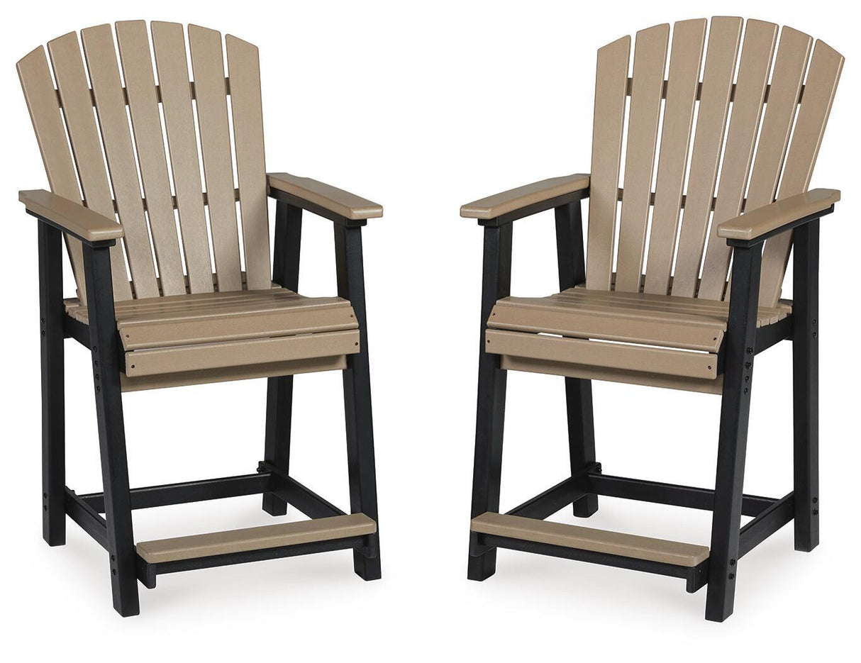 Fairen Trail - Barstool (Set of 2) - Black / Driftwood