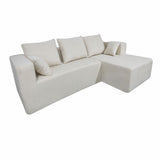 Modular Corner Sofa With Soft Linen Fabric