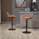 Modern Swivel Bar Stools Adjustable Counter Chairs With Footrest (Set of 2)