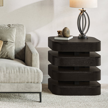 Brix Square End Table - Espresso