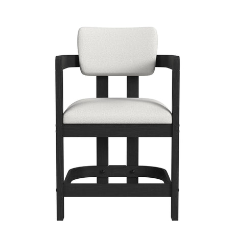 Portland - Arm Counter Stool (Set of 2) - Black / White