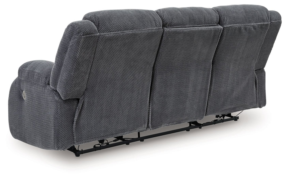 Observation - Steel - Reclining Power Sofa With Drop Down Table