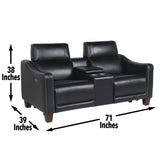 Giorno - Dual Power Console Loveseat - Black