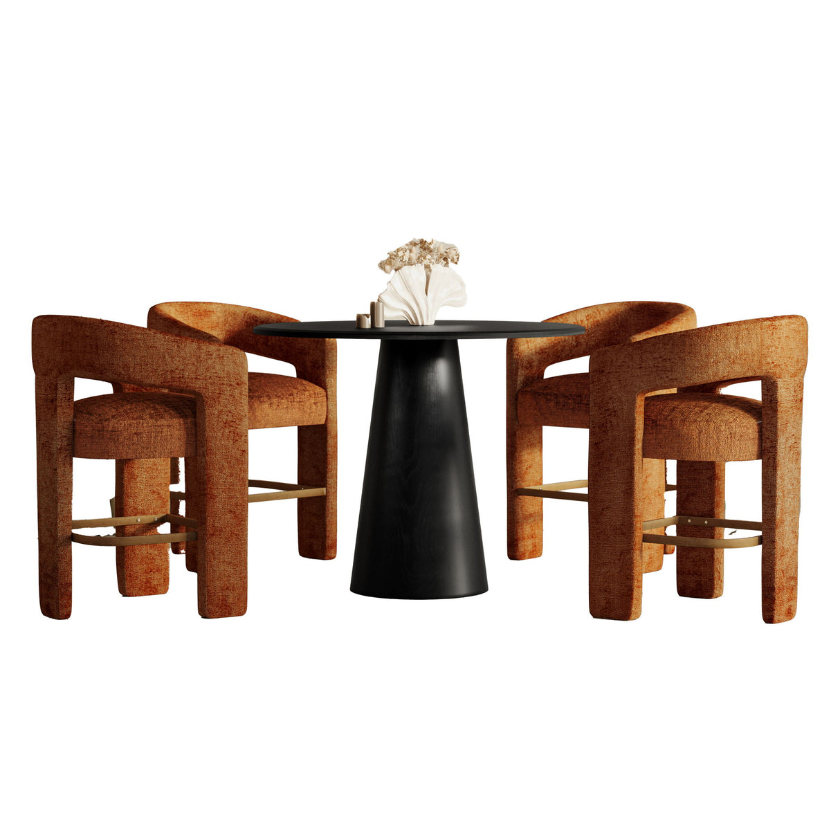 Gwen - 5 Piece Counter Dining Set - Black Table