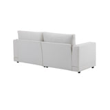 Modern Square Arm Sofa With Soft Fabric Upholstery, Deep Cushions