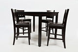 Dark Rustic Prairie - Counter 5 Piece Dining Set - Dark Brown