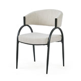 Contemporary Upholstered Dining Chairs With Metal Legs (Set of 2)