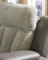 WhipLash - Sisal - Power Reclining Loveseat With Console / Adj Headrest