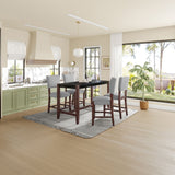 5 Piece Counter Height Dining Set, Bar Table With 4 Upholstered Chairs