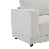 Modern Square Arm Sofa With Soft Fabric Upholstery, Deep Cushions