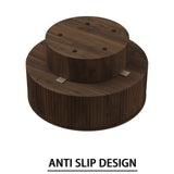 Modern Circular Coffee Table With Stripe Design And Storage Space