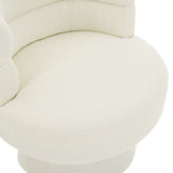 Swivel Accent Chair, 360° Rotating Design With Ergonomic Support For Living Room, Bedroom & Home Office - Cream White