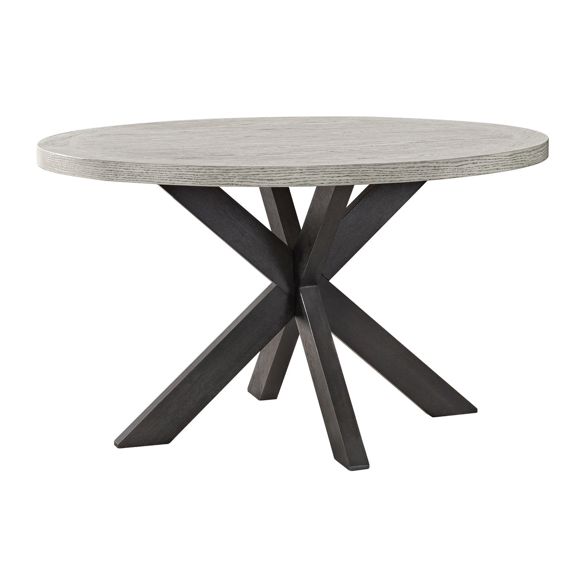Axel - 5 Piece Standard Height Dining Set (Round Table And Four Fabric Chairs) - Espresso / Light Gray