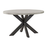 Axel - 5 Piece Standard Height Dining Set (Round Table And Four Fabric Chairs) - Espresso / Light Gray
