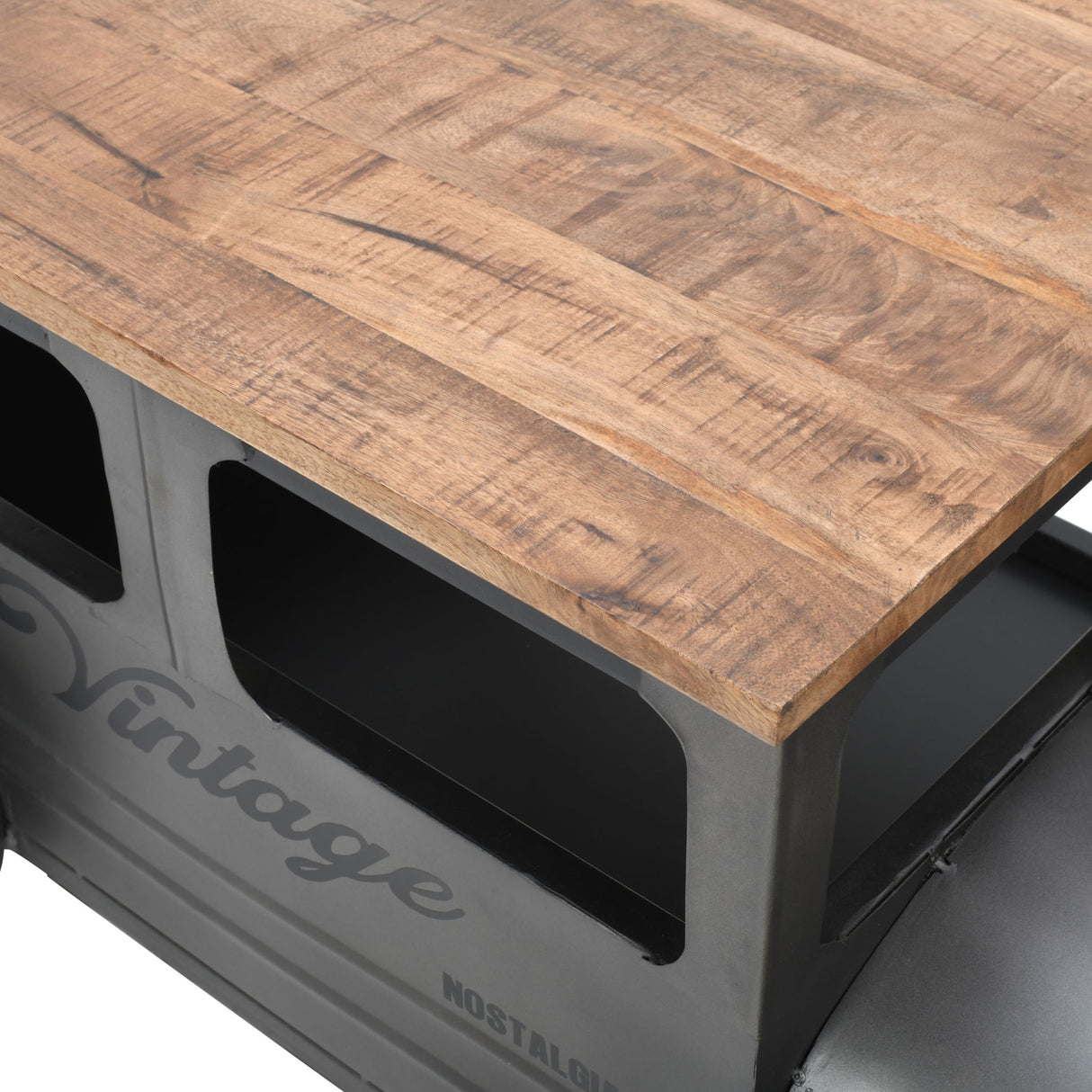 Glory Days - Roadie Vintage Car Coffee Table - Gunmetal Gray
