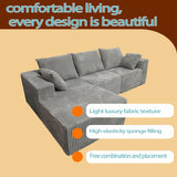 Corner Combination Sofa Sectional Couch With Soft Plush Fabric