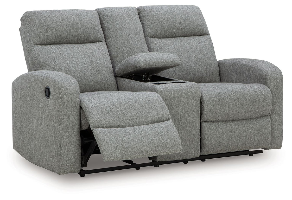 Gauntlet - Sterling - Double Recline Loveseat With Console