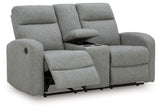 Gauntlet - Sterling - Double Recline Loveseat With Console