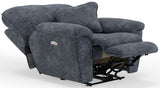 Paxon - Deep Seat Power Lay Flat Recliner With Power Adjustable Headrest - Smoke