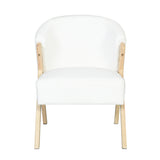 Modern Accent Chair With Polyester Upholstery And Minimalist Lounge Chair For Living Room, Bedroom, Or Office - White