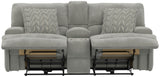 Renaldo - Power Lay Flat Recline Console Loveseat With Zero Gravity - Stone