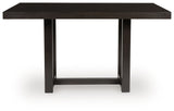 Neymorton - 5 Pc. - Rectangular Dining Room Counter Table, 4 Barstools - Dark Grayish Brown