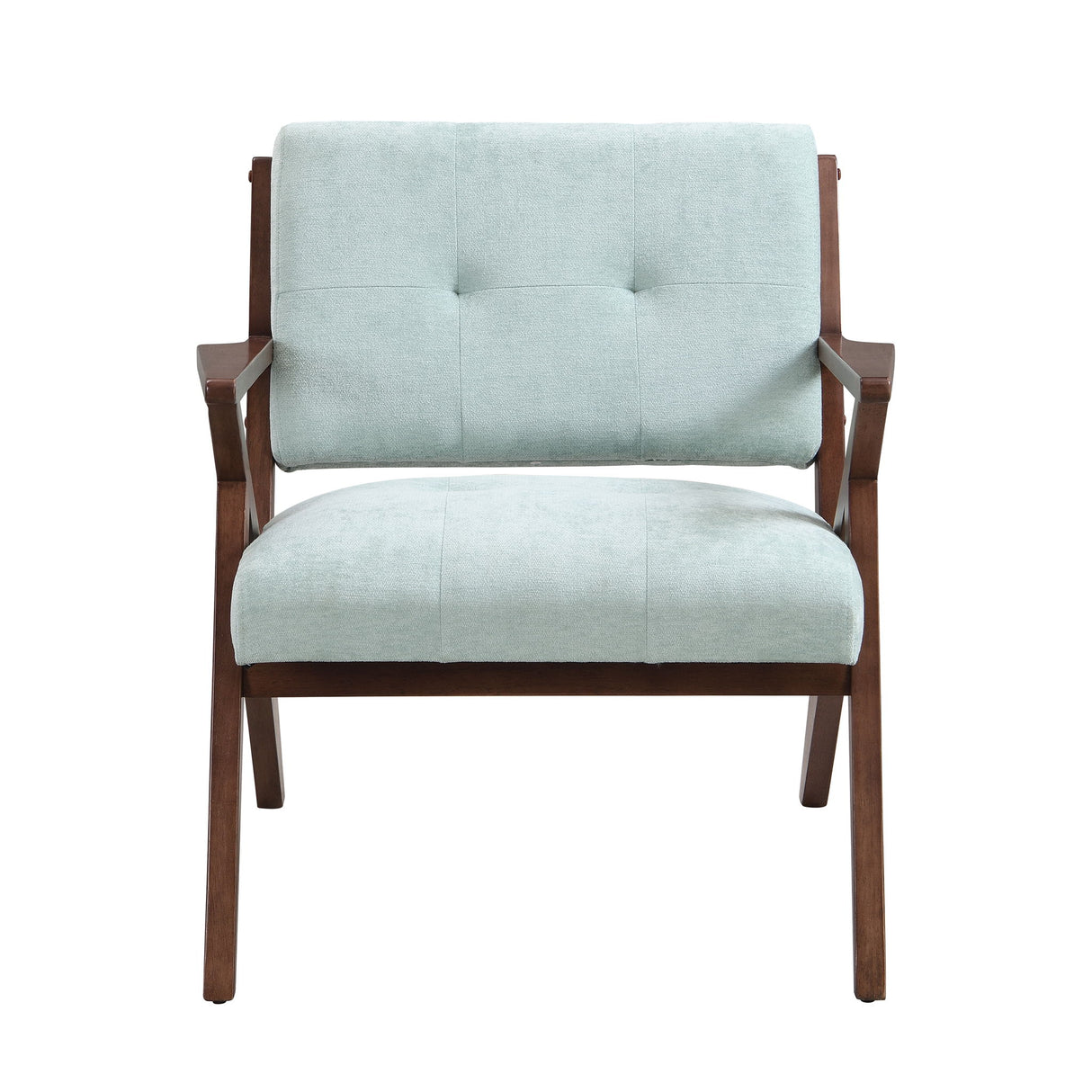 Modern Accent Chair With Plush Cushions, Angled Arm Design - Green