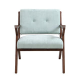 Modern Accent Chair With Plush Cushions, Angled Arm Design - Green