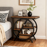 Modern Narrow End Table With 3 Tier Shelves