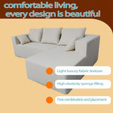 Modular Corner Sofa With Soft Linen Fabric