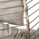 Sora - Outdoor Patio Wicker Hanging Chair With Stand - Beige / Brown