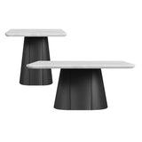 Edison - 2 Piece Occasional Table Set (Coffee Table & End Table) - White And Black