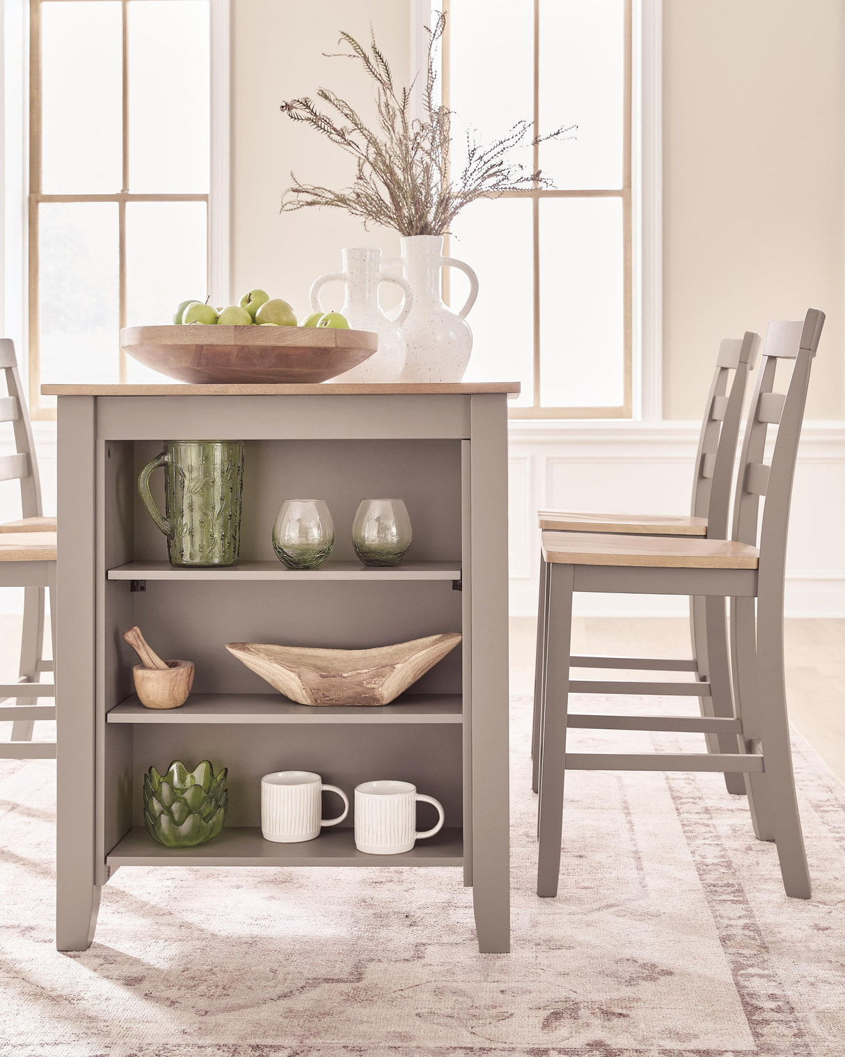 Harperfeld - Rectangular Dining Room Counter Table - Natural / Gray