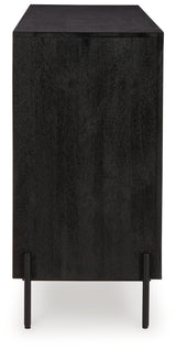 Vallisburg - Black / Natural - Accent Cabinet