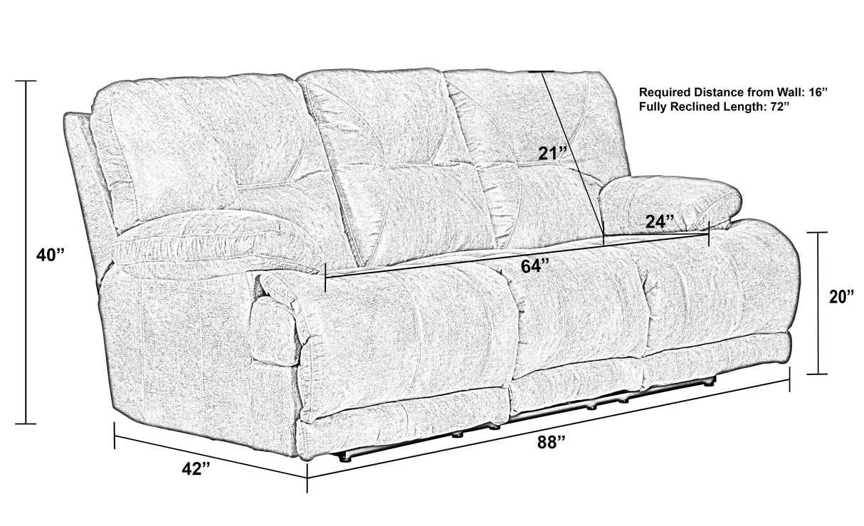 Voyager - Lay Flat Reclining Sofa With 3x DDT