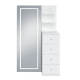 Vancouver - Floor Mirror With Storage - White