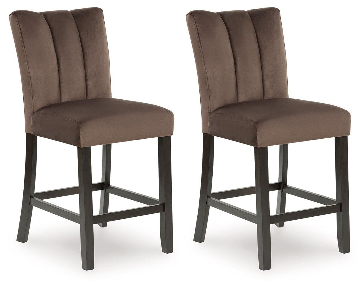 Jeshina - Mocha - Upholstered Barstool (Set of 2)