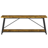 Extra Long Sofa Table For Hallway, Entryway & Living Room - Rustic Brown
