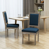 Traditional Style Dining Chair Set With Fabric Upholstery